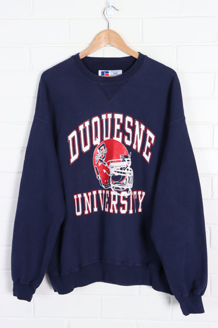 Duquesne University Football RUSSELL ATHLETIC Sweatshirt USA Made (XXL) - Vintage Sole Melbourne