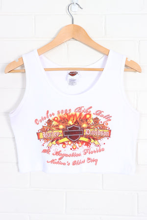 HARLEY DAVIDSON Bike Rally Ribbed Crop Tank Top USA Made (Women's M-L) - Vintage Sole Melbourne
