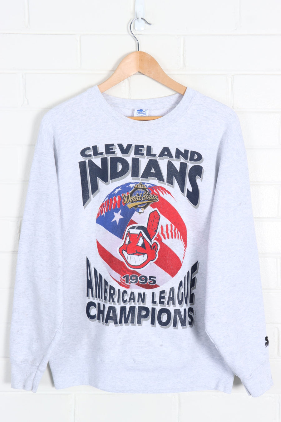 MLB 1995 Cleveland Indians STARTER Sweatshirt (L) - Vintage Sole Melbourne