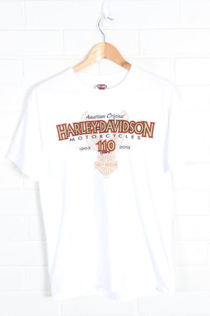 HARLEY DAVIDSON 110 Years Lighthouse Wisconsin Print Tee (M) - Vintage Sole Melbourne