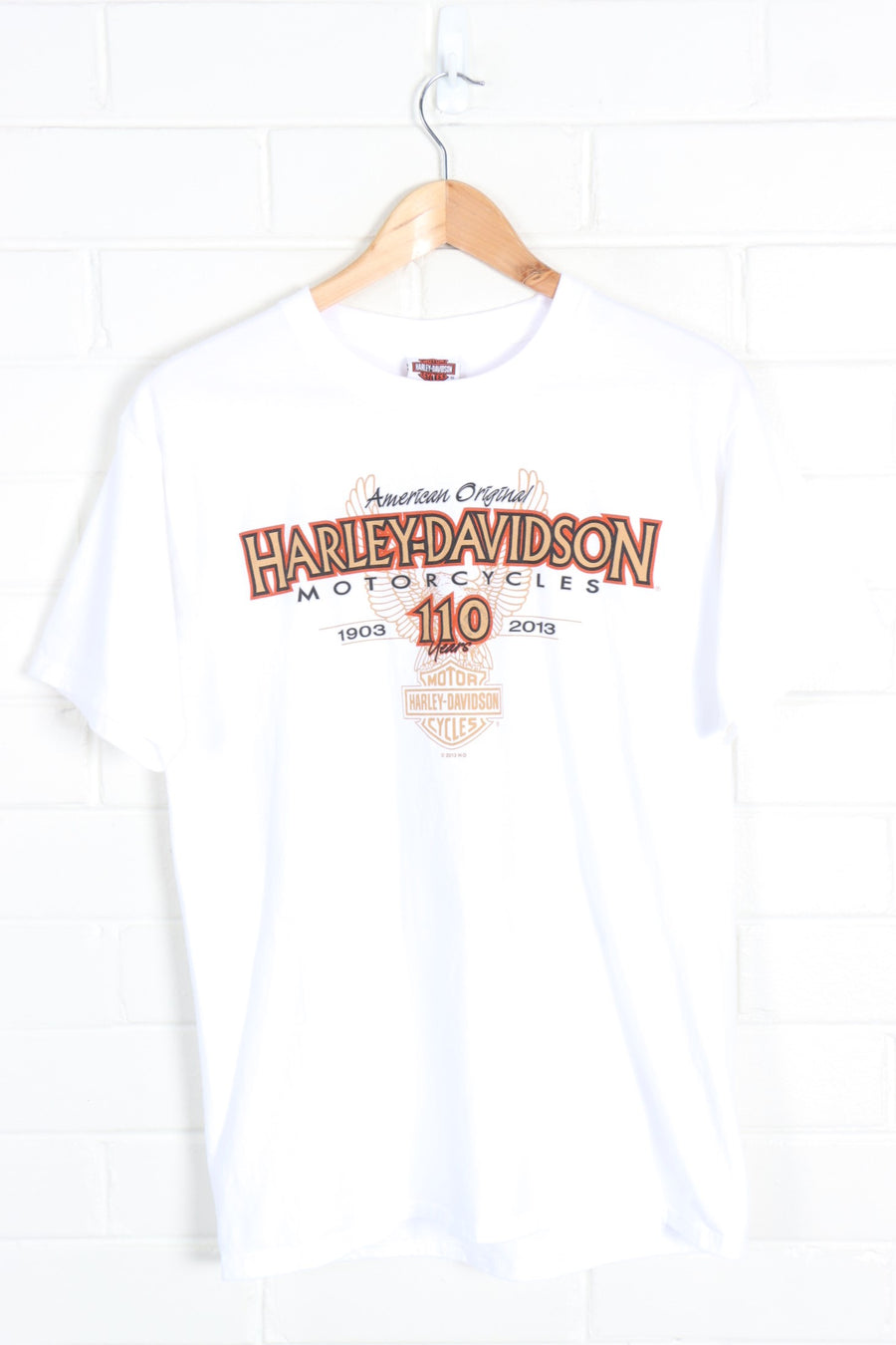 HARLEY DAVIDSON 110 Years Lighthouse Wisconsin Print Tee (M) - Vintage Sole Melbourne