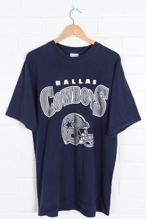 Navy Dallas Cowboys Metallic NFL Single Stitch Football Tee (XL) - Vintage Sole Melbourne