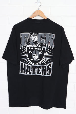 NFL Las Vegas Raiders Mickey Mouse "Haters" Centre Logo Front Back T-Shirt (XL) - Vintage Sole Melbourne
