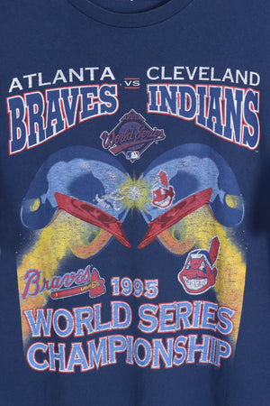 STARTER 1995 Vintage World Series Indians vs Braves MLB Tee (L)