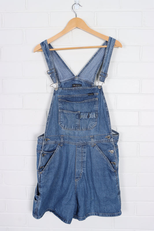 Short Denim Overalls With Front Utility Bib (Women's L) - Vintage Sole Melbourne
