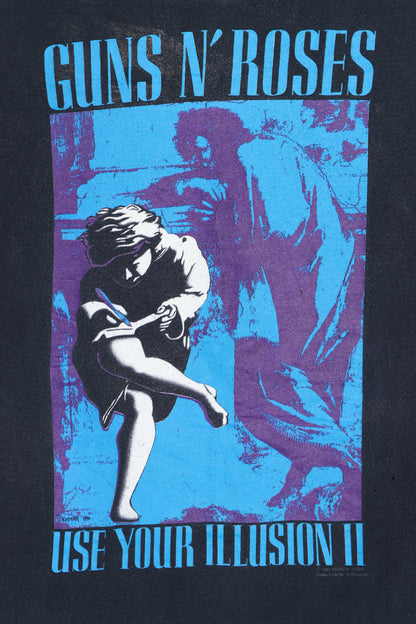 Guns N' Roses 1991 'Use Your Illusion' Front Back T-Shirt USA Made (L) - Vintage Sole Melbourne