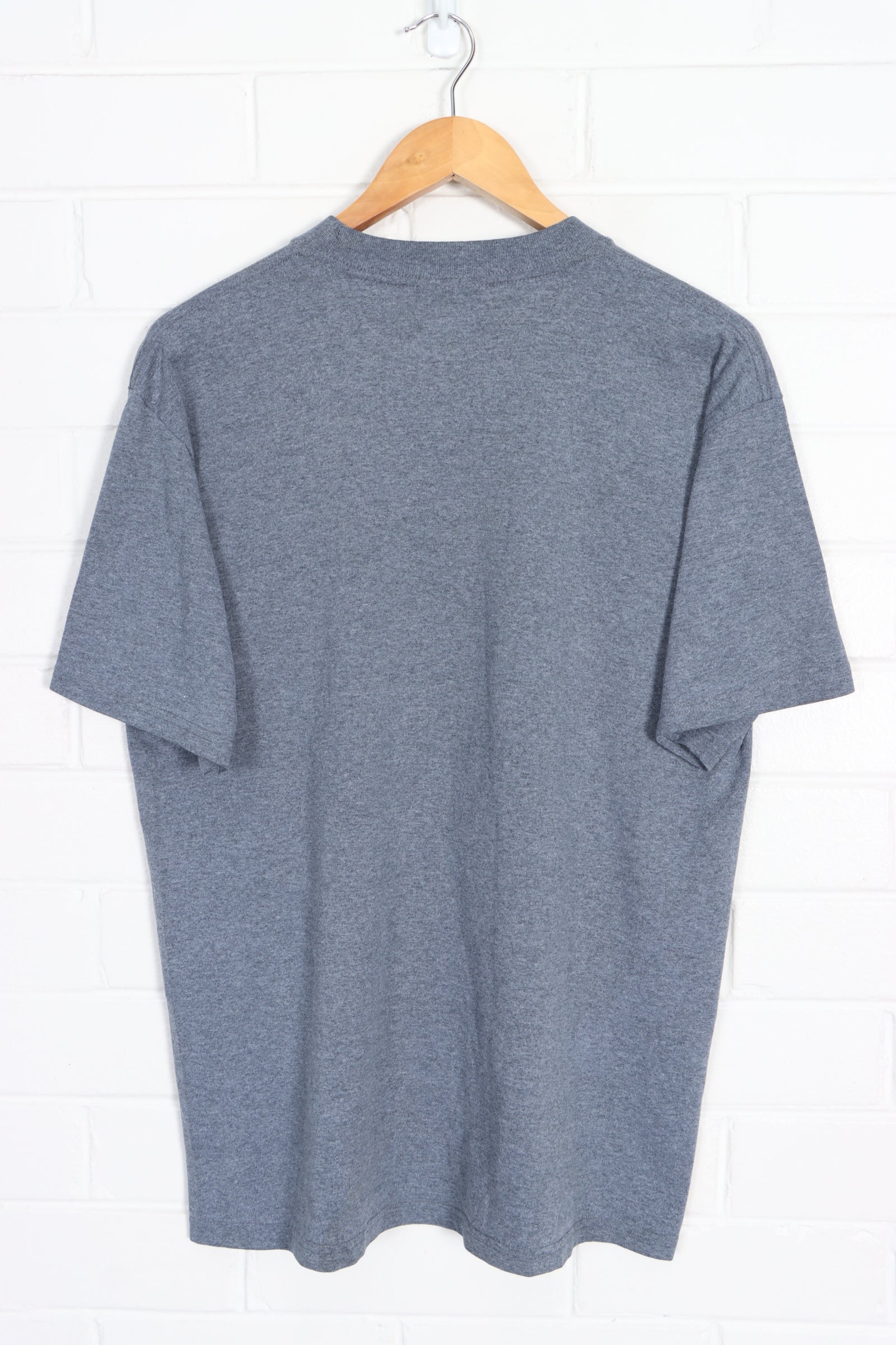 NIKE Silver Grey Swoosh Logo T-Shirt (M-L) - Vintage Sole Melbourne