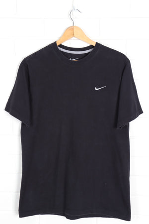 Black NIKE Classic Grey Embroidered Swoosh Tee (L) - Vintage Sole Melbourne