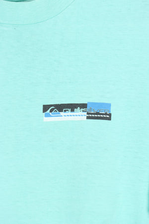 Mint QUIKSILVER Single Stitch Front & Back USA Made Print Tee (S) - Vintage Sole Melbourne