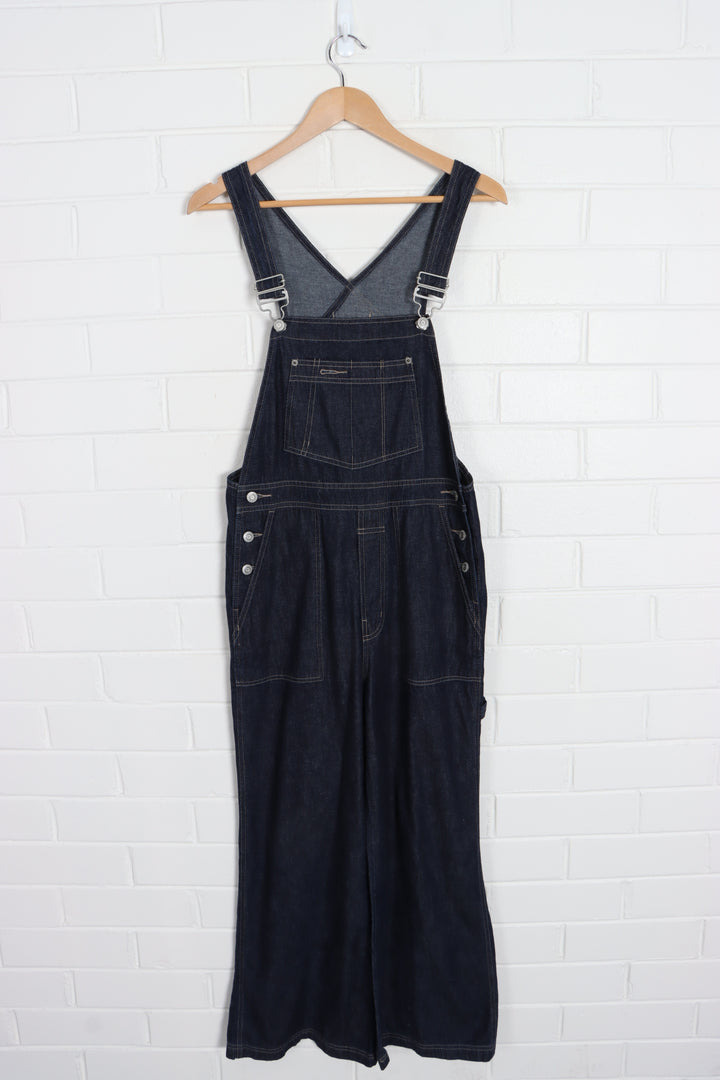 GAP Dark Long Denim Wide Leg Overalls Philippines Made (XS) - Vintage Sole Melbourne