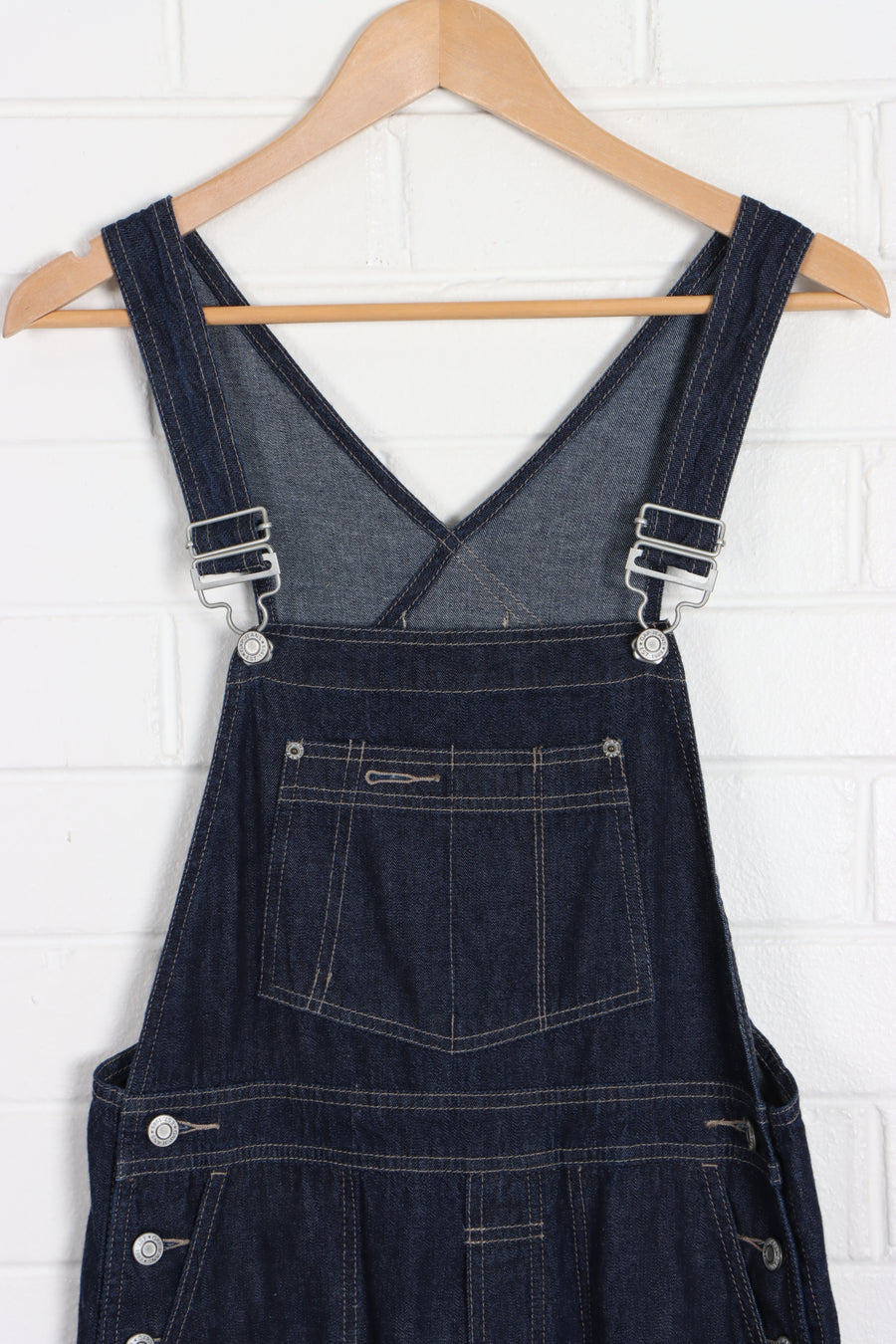 GAP Dark Long Denim Wide Leg Overalls Philippines Made (XS) - Vintage Sole Melbourne