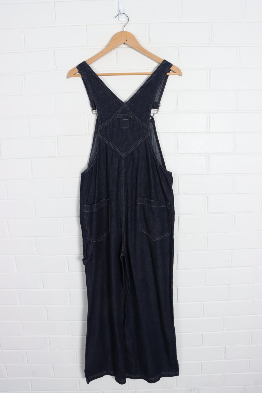 GAP Dark Long Denim Wide Leg Overalls Philippines Made (XS) - Vintage Sole Melbourne