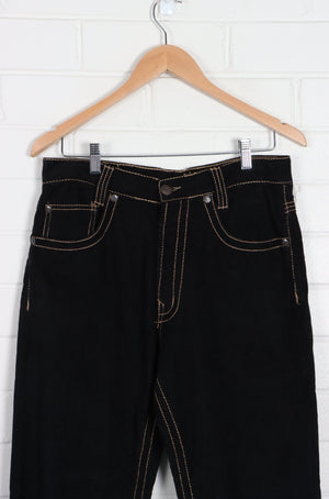 JORDAN CRAIG Black Cord Pants with Gold Stitching (32 x 32) - Vintage Sole Melbourne