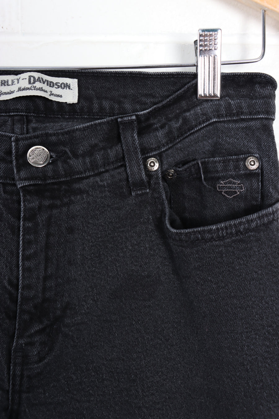 HARLEY DAVIDSON Straight Leg Black Washed Jeans (Womens 8-10)