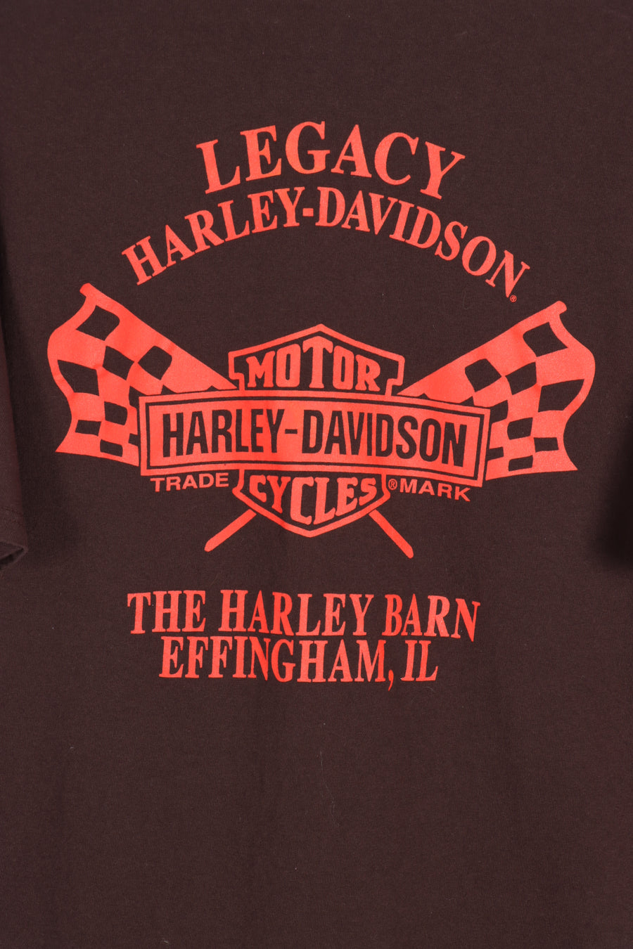 Brown HARLEY DAVIDSON Legacy Hog Biker Front & Back Tee (L)