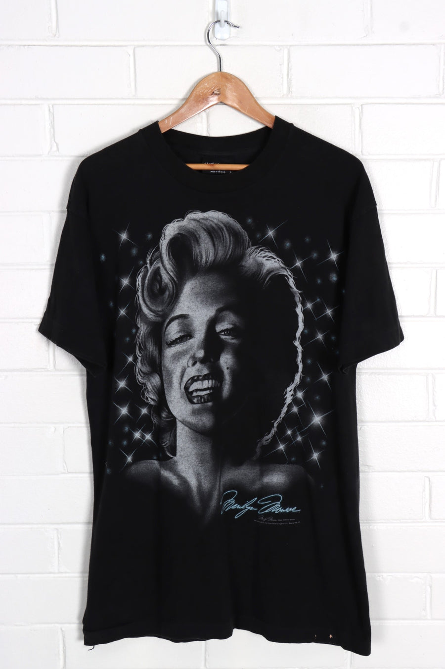 Marilyn Monroe Big Print Marlin Tease USA Made Single Stitch Tee (M-L) - Vintage Sole Melbourne
