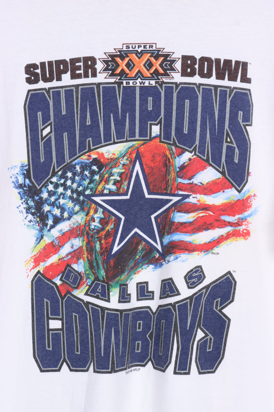 Vintage 1996 Super Bowl Dallas Cowboys NFL Football Ringer Tee (XL)