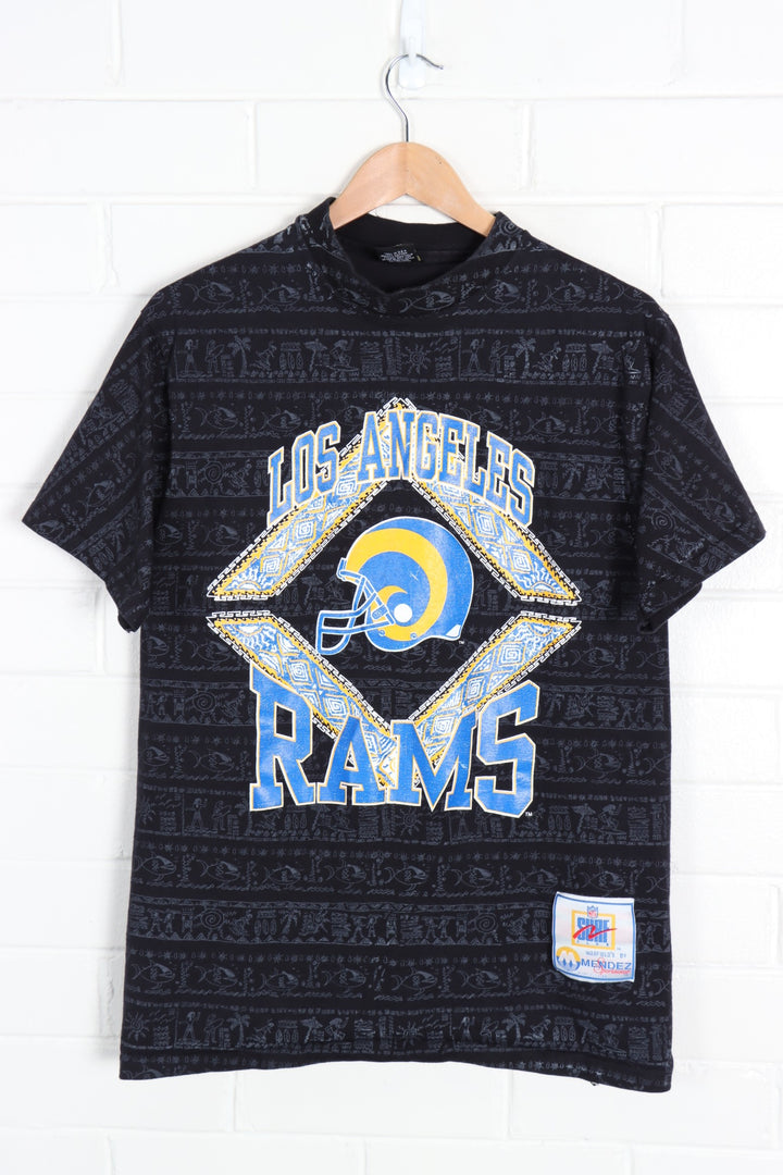 Los Angeles Rams NFL Football USA Made All Over Print Tee (L) - Vintage Sole Melbourne