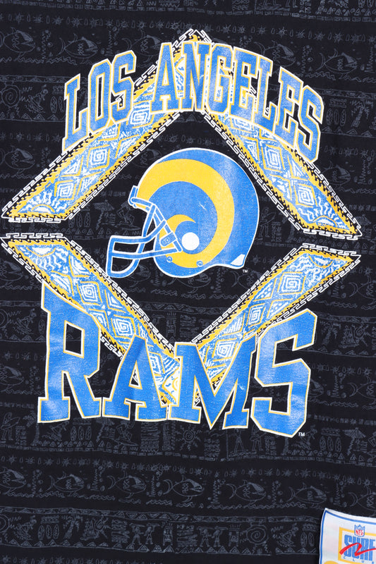 Los Angeles Rams NFL Football USA Made All Over Print Tee (L) - Vintage Sole Melbourne
