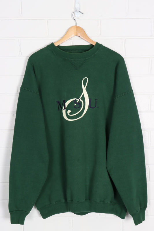 Michigan State University MSU Music Treble Clef Logo Sweatshirt USA Made (XXL) - Vintage Sole Melbourne