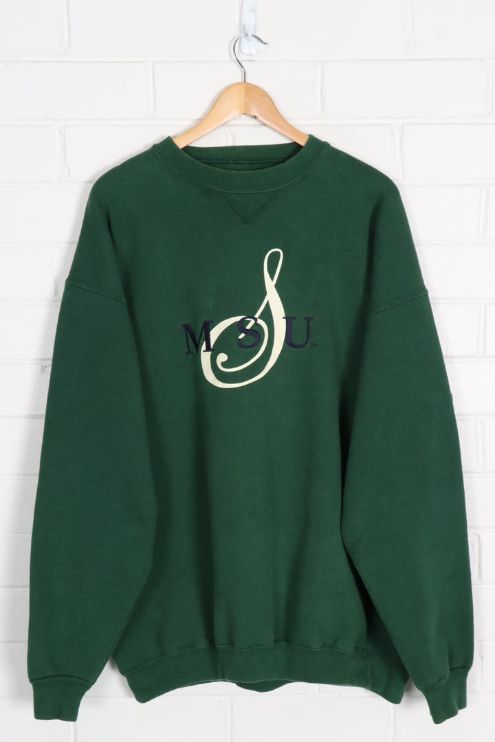 Michigan State University MSU Music Treble Clef Logo Sweatshirt USA Made (XXL) - Vintage Sole Melbourne
