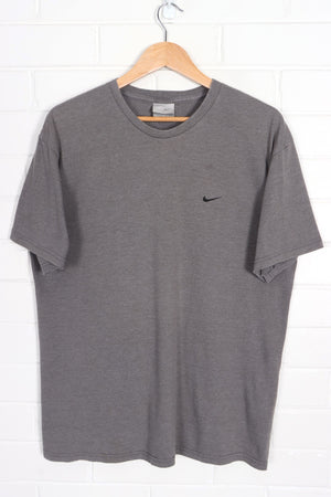 NIKE Taupe Embroidered Swoosh Logo Tee (L) - Vintage Sole Melbourne