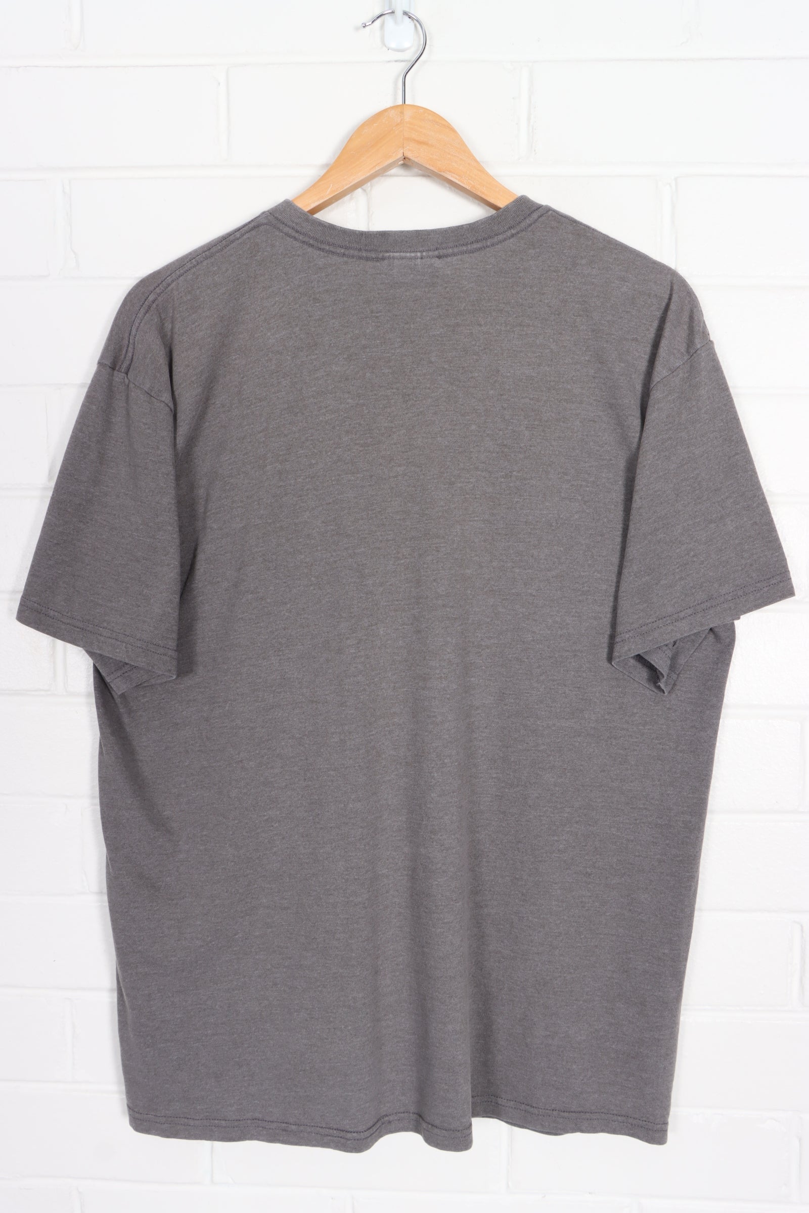 NIKE Taupe Embroidered Swoosh Logo Tee (L) - Vintage Sole Melbourne