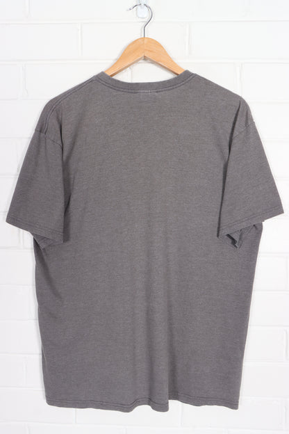 NIKE Taupe Embroidered Swoosh Logo Tee (L) - Vintage Sole Melbourne