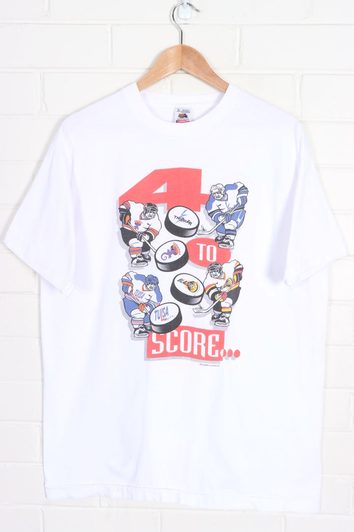CHL 1995 Hockey Playoffs Single Stitch Front Back Tee (L) - Vintage Sole Melbourne
