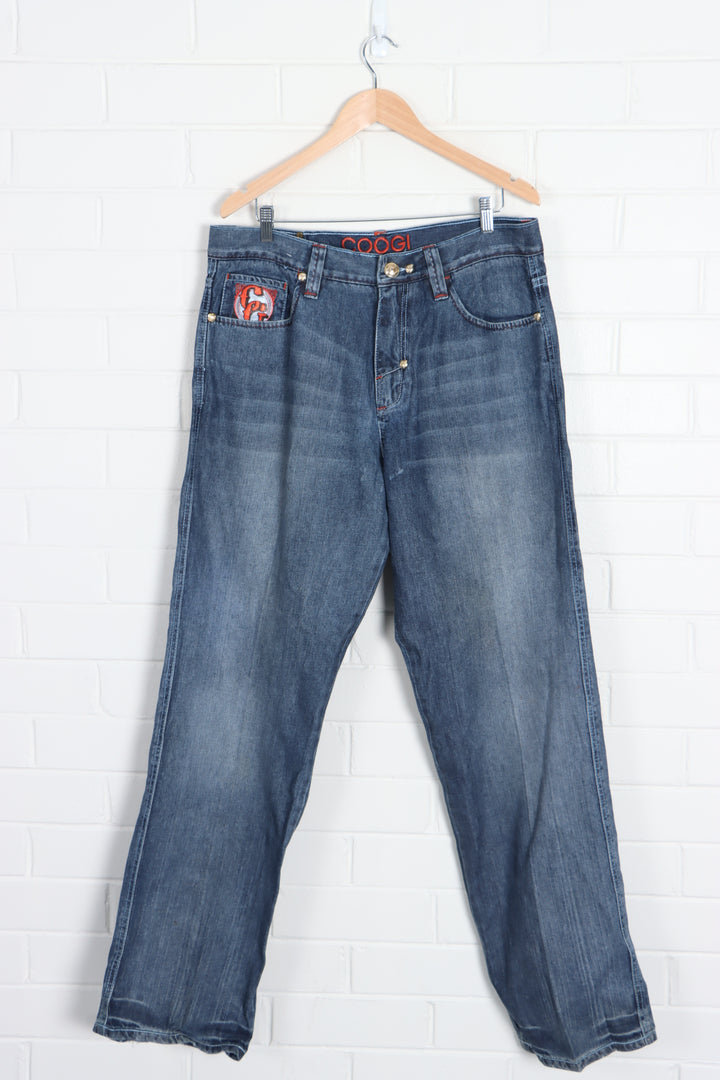 COOGI Embroidered Pocket Jeans (36 x 34) - Vintage Sole Melbourne