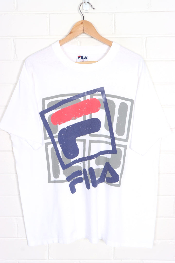 FILA Stamped Logo Single Stitch Tee USA Made (L)