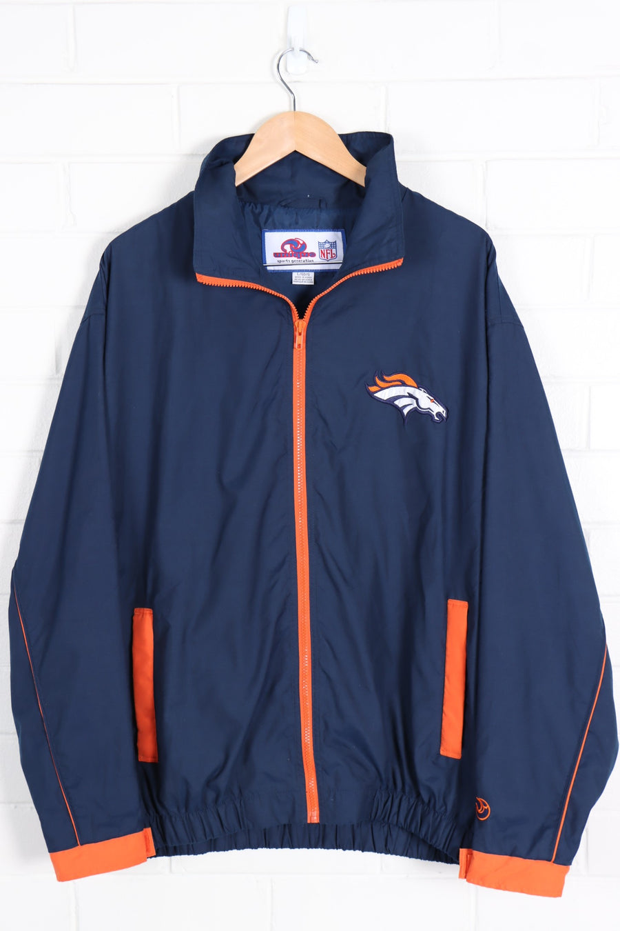 NFL Denver Broncos Football Korean Made Embroidered Windbreaker (XL) - Vintage Sole Melbourne