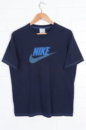 NIKE Blue Toned Center Swoosh Logo T-Shirt (M) - Vintage Sole Melbourne