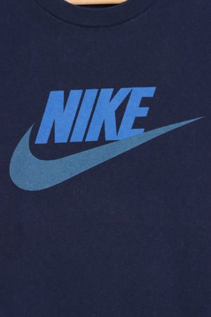 NIKE Blue Toned Center Swoosh Logo T-Shirt (M) - Vintage Sole Melbourne