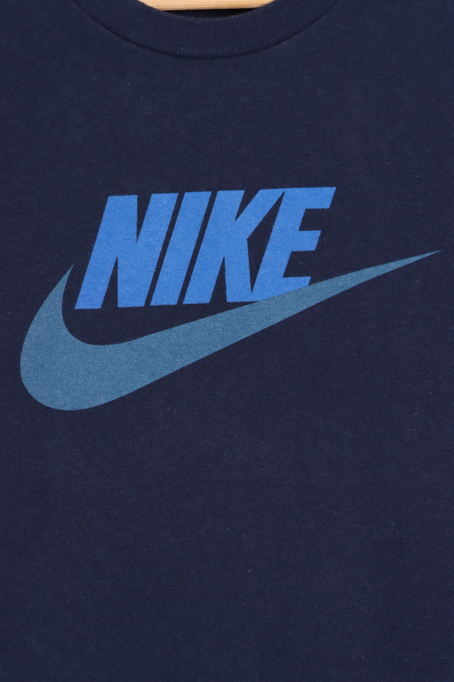 NIKE Blue Toned Center Swoosh Logo T-Shirt (M) - Vintage Sole Melbourne