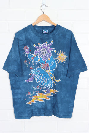 Grateful Dead 1994 Jester LIQUID BLUE Tie Dye Tee USA Made (L)