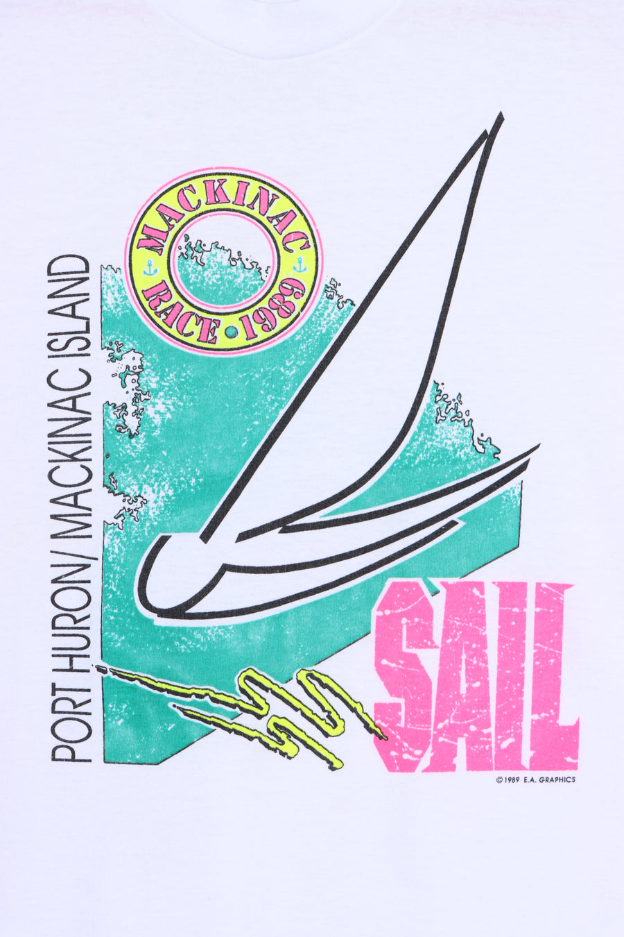 Port Huron / Mackinac Sail Race 1989 Retro Single Stitch Tee USA Made (S)