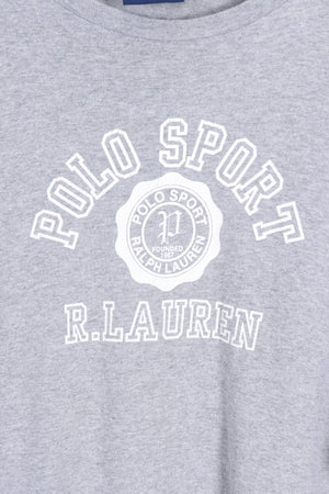 RALPH LAUREN Polo Sport Grey  Spell Out Tee (XL) - Vintage Sole Melbourne