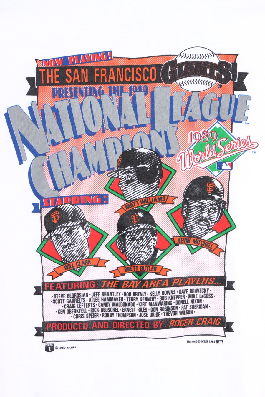 Vintage 1989 San Francisco Giants MLB Champions Single Stitch NUTMEG Tee (L)