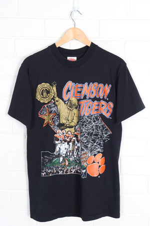 NUTMEG Clemson Tigers College Football Map & Team Print (M-L) - Vintage Sole Melbourne
