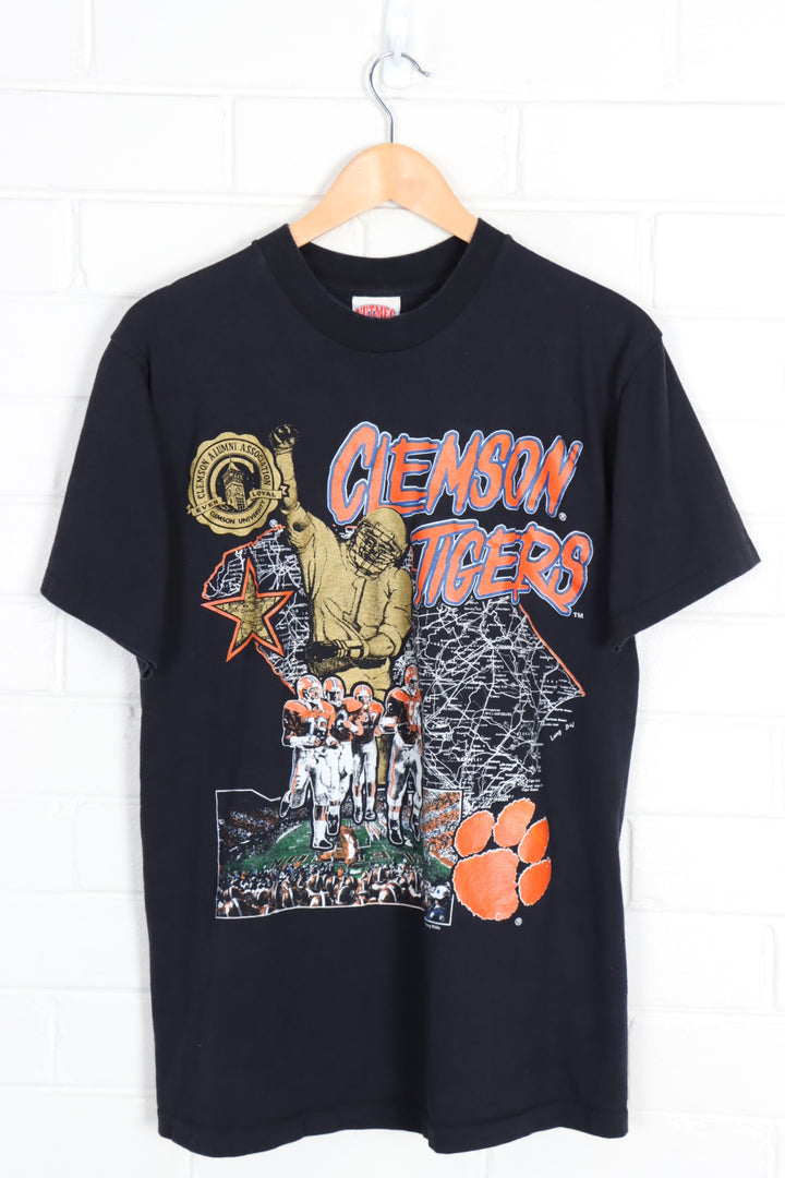 NUTMEG Clemson Tigers College Football Map & Team Print (M-L) - Vintage Sole Melbourne