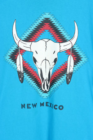 1989 Vintage New Mexico Aztec Skull & Feather Print Tee (XL) - Vintage Sole Melbourne