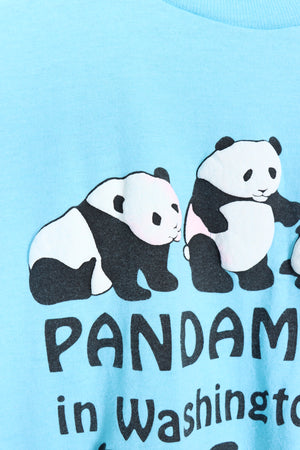 1988 Vintage 'Pandamania in Washington D.C.' Puff Print Pandas Tee (M) - Vintage Sole Melbourne