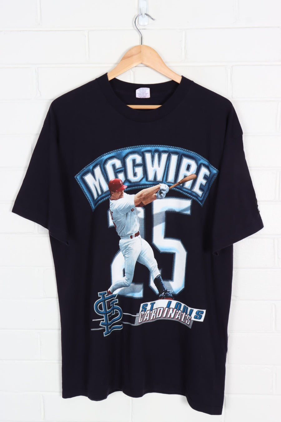 STARTER St Louis Cardinals Baseball McGwire #25 MLB USA Made T-Shirt (L) - Vintage Sole Melbourne