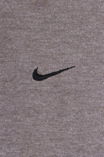 NIKE Taupe Embroidered Swoosh Logo Tee (L) - Vintage Sole Melbourne