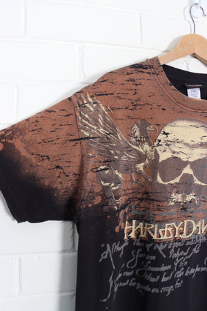 HARLEY DAVIDSON 'Live to Ride' All Over Skull Print Tee (L)