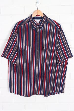 Claiborne Striped Short Sleeve Utility Shirt (XXXL)