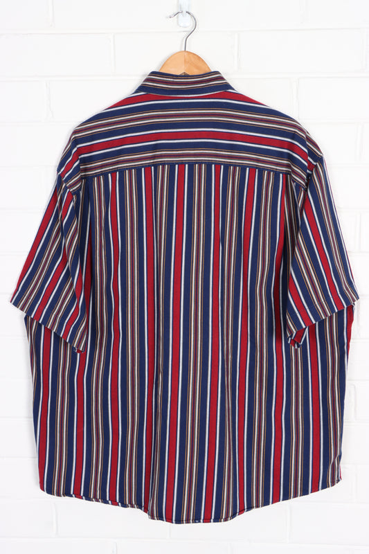 Claiborne Striped Short Sleeve Utility Shirt (XXXL) - Vintage Sole Melbourne