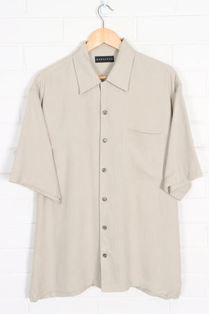 BARACUTA Khaki Short Sleeve Silk Shirt (L-XL)