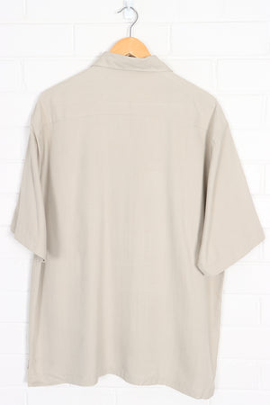 BARACUTA Khaki Short Sleeve Silk Shirt (L-XL)